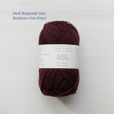 Le Petit Lambswool | Biches and Buches, colour: Dark Burgundy Grey, The lambswool blend provides the perfect balance of structure and drape. This fingering-weight yarn is a Scottish lambswool with tweed yarn speckles. , Knit With Me