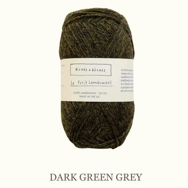 Le Petit Lambswool | Biches and Buches, colour: Dark Green Grey, The lambswool blend provides the perfect balance of structure and drape. This fingering-weight yarn is a Scottish lambswool with tweed yarn speckles. , Knit With Me