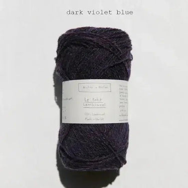Le Petit Lambswool | Biches and Buches, colour: Dark Violet Blue, The lambswool blend provides the perfect balance of structure and drape. This fingering-weight yarn is a Scottish lambswool with tweed yarn speckles. , Knit With Me