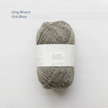 Le Petit Lambswool | Biches and Buches, colour: Grey Brown, The lambswool blend provides the perfect balance of structure and drape. This fingering-weight yarn is a Scottish lambswool with tweed yarn speckles. , Knit With Me