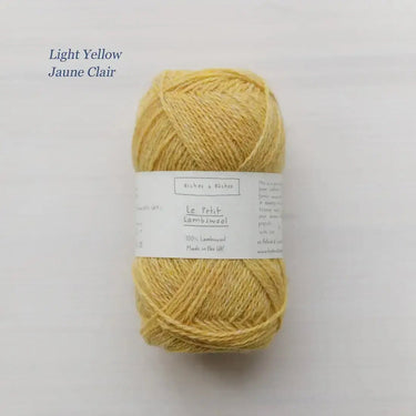Le Petit Lambswool | Biches and Buches, colour: Light Yellow, The lambswool blend provides the perfect balance of structure and drape. This fingering-weight yarn is a Scottish lambswool with tweed yarn speckles. , Knit With Me