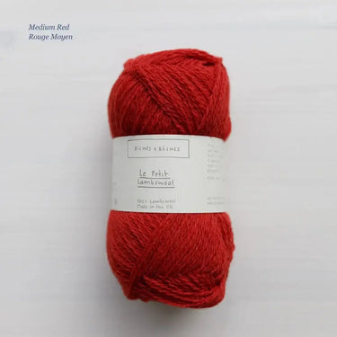 Le Petit Lambswool | Biches and Buches, colour: Medium Red, The lambswool blend provides the perfect balance of structure and drape. This fingering-weight yarn is a Scottish lambswool with tweed yarn speckles. , Knit With Me