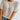 Lillie Tee in cream, showing the elbow length sleeve and hem