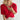 Lillie Tee in red, close view of the neckline and lace pattern