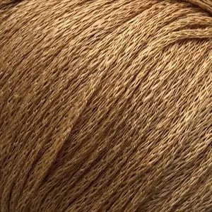 Close-up of Løvetand yarn by CaMaRose, 100% organic linen, ideal for summer knitwear and crochet projects.