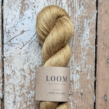 Loom Alpaca, Linen & Silk, 4ply yarn in Honey Mustard at Knit With Me yarn shop