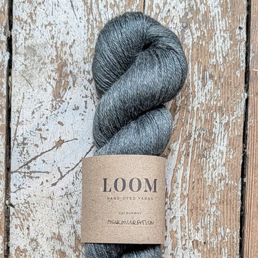 Loom Alpaca, Linen & Silk, 4ply yarn in Murmuration at Knit With Me yarn shop