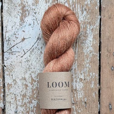Loom Alpaca, Linen & Silk, 4ply yarn in Persimmon at Knit With Me yarn shop