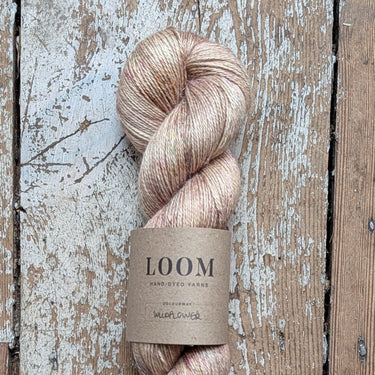 Loom Alpaca, Linen & Silk, 4ply yarn in Wildflower at Knit With Me yarn shop