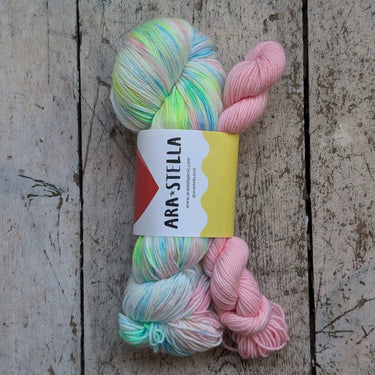 ARA STELLA | Luxe Sock Kit | Merino Nylon Hand-Dyed Yarn, Color: Dancheong, Exclusive ARA STELLA sock kit with 100g + 20g merino blend. Hand-dyed in Surrey, UK—perfect for socks, scarves & soft next-to-skin knits., Knit With Me