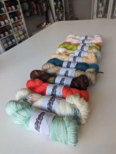 Zakami | Luxury Merino Silk Fingering | Soft Shine & Drape, Colour: Whispered Melodies From Ancient Times, Zakami Luxury Merino Silk Fingering offers softness, shine, and superb drape. Hand-dyed in Edinburgh, it's perfect for shawls, baby knits, and delic