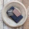 Knitting Needle Travel Case - LYKKE Weekender made from denim and vegan leather. Ideal for organized knitting on the go.