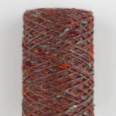 BC Garn | Tussah Tweed | Cruelty-Free Silk Yarn, Colour: 09 Rust Aqua Mix, Tussah Tweed by BC Garn is a light fingering silk yarn with tweed texture. Cruelty-free, softens with wear—perfect for summer knits and layering., Knit With Me