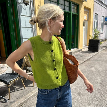 Maggie Vest | PetiteKnit | Printed Pattern in option at Knit With Me yarn shop