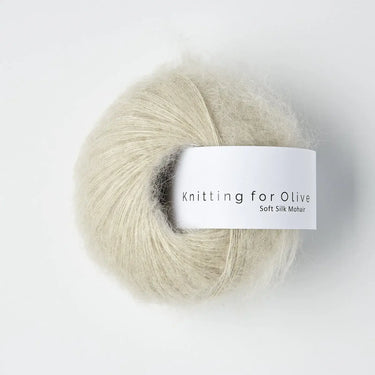 Knitting For Olive | Soft Silk Mohair, colour: Marzipan, A luxurious mohair yarn blend. Finest Kid Mohair and Mulberry silk fingering yarn. This yarn is incredible held double or with Knitting For Olive Merino, Knit With Me