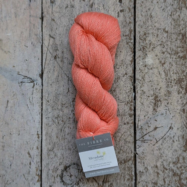 Fibre Co. | Meadow Yarn | Baby Llama, Merino, Silk & Linen, Color: Coral Bells, Meadow is a luxe lace-weight blend of llama, merino, silk & linen. Soft with crisp stitch definition—perfect for light UK knits & shawls., Knit With Me