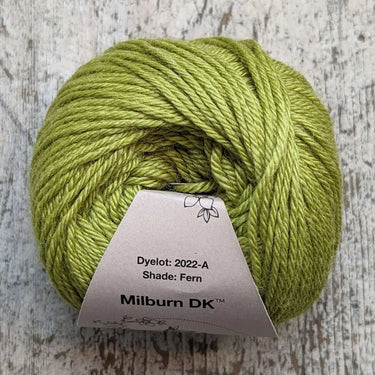 Eden Cottage | Milburn DK | Bluefaced Leicester & Silk Yarn, Color: Fern, Milburn DK blends British BFL & Mulberry silk for sheen, warmth & wearability. Soft, durable yarn—machine washable & perfect for garments., Knit With Me