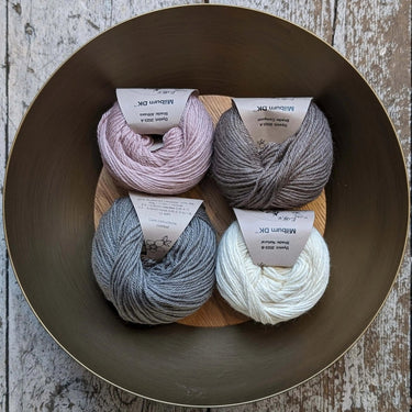 Eden Cottage | Milburn DK | Bluefaced Leicester & Silk Yarn, Color: Althaea, Milburn DK blends British BFL & Mulberry silk for sheen, warmth & wearability. Soft, durable yarn—machine washable & perfect for garments., Knit With Me