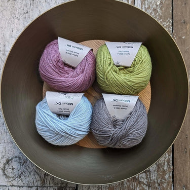 Eden Cottage | Milburn DK | Bluefaced Leicester & Silk Yarn, Color: Althaea, Milburn DK blends British BFL & Mulberry silk for sheen, warmth & wearability. Soft, durable yarn—machine washable & perfect for garments., Knit With Me
