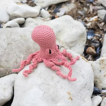 TOFT Mini Orla Octopus | Beginner Crochet Animal Kit, Color: Pink, Make Mini Orla the Octopus with TOFT’s Level 1 kit. Includes soft UK wool, tools & pattern—perfect for new crocheters or gifting., Knit With Me
