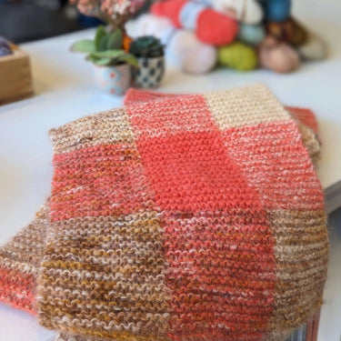 Zakami Monica Scarf Kit | Brushed Suri Alpaca Knitting, Color: Kit 1, Knit the chic Monica Scarf with brushed Suri Alpaca. Includes 3 skeins + PDF pattern. A light, soft & stylish project for UK knitters., Knit With Me