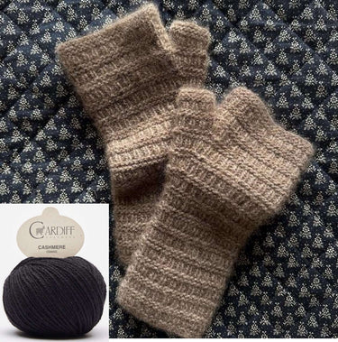 My Favourite Things Gloves No. 1 Fingerless Gloves Kit with Cardiff Cashmere, Colour: 516 NERO, Gloves No. 1 by My Favourite Things are a luxurious pair of fingerless gloves worked in a simple textured pattern. I knitted a pair over Christmas 2023 and can