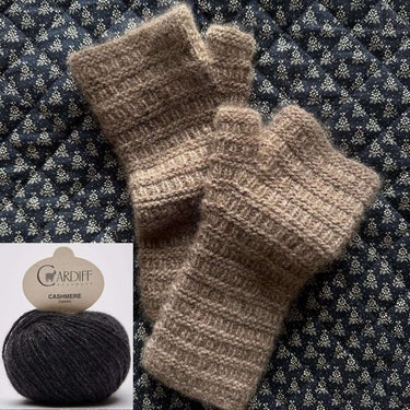 My Favourite Things Gloves No. 1 Fingerless Gloves Kit with Cardiff Cashmere, Colour: 520 ANTRACITE, Gloves No. 1 by My Favourite Things are a luxurious pair of fingerless gloves worked in a simple textured pattern. I knitted a pair over Christmas 2023 an