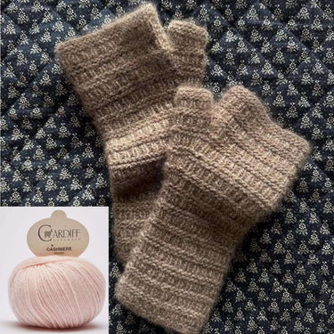 My Favourite Things Gloves No. 1 Fingerless Gloves Kit with Cardiff Cashmere, Colour: 548 CAMMEO, Gloves No. 1 by My Favourite Things are a luxurious pair of fingerless gloves worked in a simple textured pattern. I knitted a pair over Christmas 2023 and c