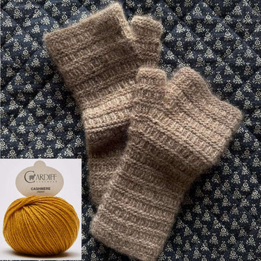 My Favourite Things Gloves No. 1 Fingerless Gloves Kit with Cardiff Cashmere, Colour: 550 TADAO, Gloves No. 1 by My Favourite Things are a luxurious pair of fingerless gloves worked in a simple textured pattern. I knitted a pair over Christmas 2023 and ca