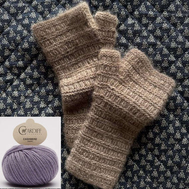 My Favourite Things Gloves No. 1 Fingerless Gloves Kit with Cardiff Cashmere, Colour: 710 FUJI, Gloves No. 1 by My Favourite Things are a luxurious pair of fingerless gloves worked in a simple textured pattern. I knitted a pair over Christmas 2023 and can