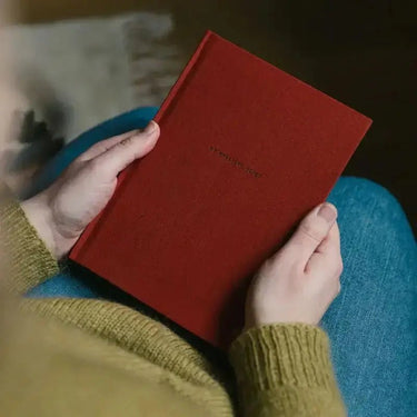 Laine | My Knitting Notes Journal | Track Projects Easily, colour: Terracotta, Organise 31 projects with Laine’s knitting journal. Track yarn, needles & patterns, sketch charts, and store favourites—all in one elegant notebook., Knit With Me