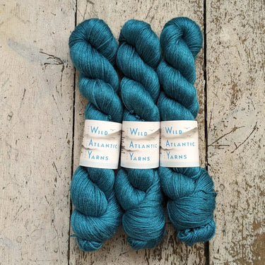 Wild Atlantic | Niamh | Merino & Silk Yarn, Colour: Malard, A luxurious blend of silk and merino combined to produce this beautifully soft base. Niamh means lustre, radiance and brightness which is this sumptuous yarn. With wonderful stitch definition and