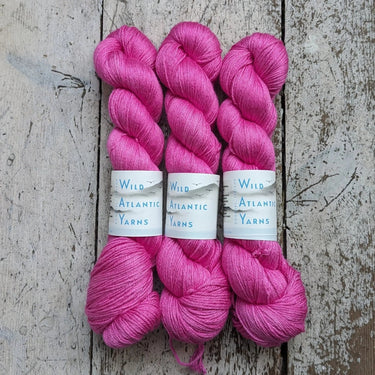 Wild Atlantic | Niamh | Merino & Silk Yarn, Colour: Wild Rose, A luxurious blend of silk and merino combined to produce this beautifully soft base. Niamh means lustre, radiance and brightness which is this sumptuous yarn. With wonderful stitch definition