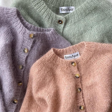 Novice Cardigan - Mohair Edition | PetiteKnit | Printed Pattern in option at Knit With Me yarn shop