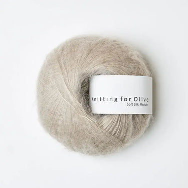 Knitting For Olive | Soft Silk Mohair, colour: Oatmeal, A luxurious mohair yarn blend. Finest Kid Mohair and Mulberry silk fingering yarn. This yarn is incredible held double or with Knitting For Olive Merino, Knit With Me