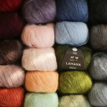 Lamana | Premia | Lace Weight Silk Mohair, Color: 31 Plum, Lace weight silk mohair yarn—Premia is airy, soft & luminous. Luxury knitting wool UK for light shawls or paired with Como for rich textures., Knit With Me