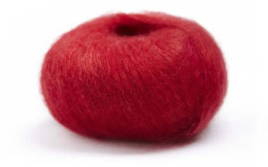 Lamana | Premia | Lace Weight Silk Mohair, Color: 33 Carmine, Lace weight silk mohair yarn—Premia is airy, soft & luminous. Luxury knitting wool UK for light shawls or paired with Como for rich textures., Knit With Me