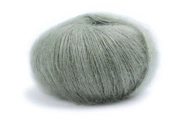 Lamana | Premia | Lace Weight Silk Mohair, Color: 64 Sage, Lace weight silk mohair yarn—Premia is airy, soft & luminous. Luxury knitting wool UK for light shawls or paired with Como for rich textures., Knit With Me