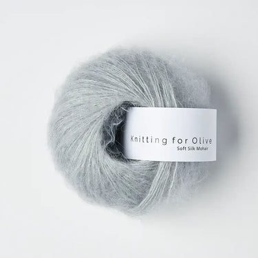 Knitting For Olive | Soft Silk Mohair, colour: Soft Blue, A luxurious mohair yarn blend. Finest Kid Mohair and Mulberry silk fingering yarn. This yarn is incredible held double or with Knitting For Olive Merino, Knit With Me