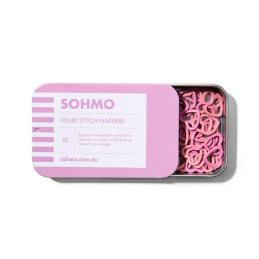 SOHMO Heart Stitch Markers | Closed Enamel Knitting Markers in option at Knit With Me yarn shop