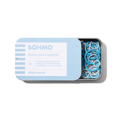 SOHMO Round Stitch Markers | Closed Metal Markers in option at Knit With Me yarn shop