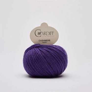 Ball of Cardiff Cashmere Classic yarn, included in the Sophie Scarf Kit knitting set by PetiteKnit.