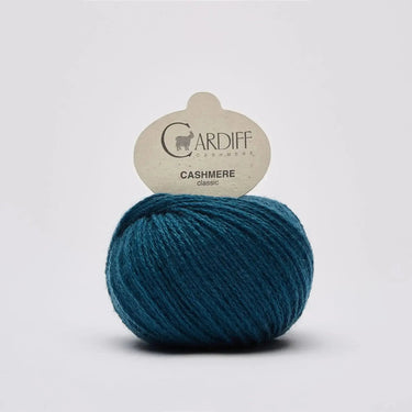 Cardiff Cashmere Classic yarn for Sophie Scarf Kit in teal color