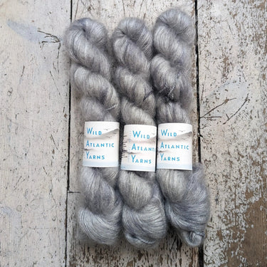 Wild Atlantic Yarn | Sorcha | Vibrant Bright Yarns, Colour: Moonbeam, Named after the Irish word for bright, light & radiant, Sorcha, is a lace weight mohair/silk base. Wonderfully versatile, this yarn can be used alone for light and airy knits, or combin