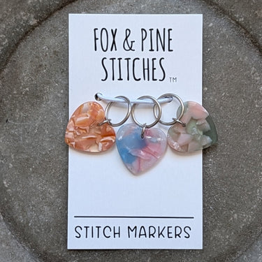 Stitch Markers | Fox & Pine in Hearts option at Knit With Me yarn shop