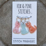 Stitch Markers | Fox & Pine in Pastel Cats option at Knit With Me yarn shop