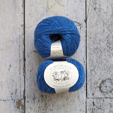 J.C. Rennie | Supersoft 4ply Yarn | 100% Wool, Color: Blue Toon, J.C. Rennie Supersoft 4ply is the original Scottish supersoft wool yarn, featuring a Shetland-style look and heathered tones. Ideal for colourwork and layering., Knit With Me