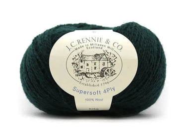 J.C. Rennie | Supersoft 4ply Yarn | 100% Wool, Color: Forest, J.C. Rennie Supersoft 4ply is the original Scottish supersoft wool yarn, featuring a Shetland-style look and heathered tones. Ideal for colourwork and layering., Knit With Me
