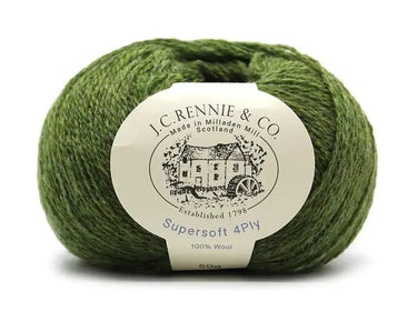 J.C. Rennie | Supersoft 4ply Yarn | 100% Wool, Color: Olive Grove, J.C. Rennie Supersoft 4ply is the original Scottish supersoft wool yarn, featuring a Shetland-style look and heathered tones. Ideal for colourwork and layering., Knit With Me