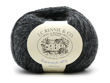 J.C. Rennie | Supersoft 4ply Yarn | 100% Wool, Color: Oxford, J.C. Rennie Supersoft 4ply is the original Scottish supersoft wool yarn, featuring a Shetland-style look and heathered tones. Ideal for colourwork and layering., Knit With Me
